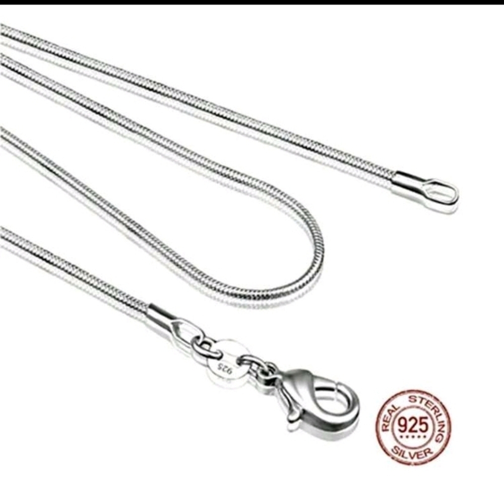 925 STERLING LONG SKINNY SILVER ROUND SNAKE CHAIN NECKLACE FOR LAYERING 20" - Picture 6 of 7